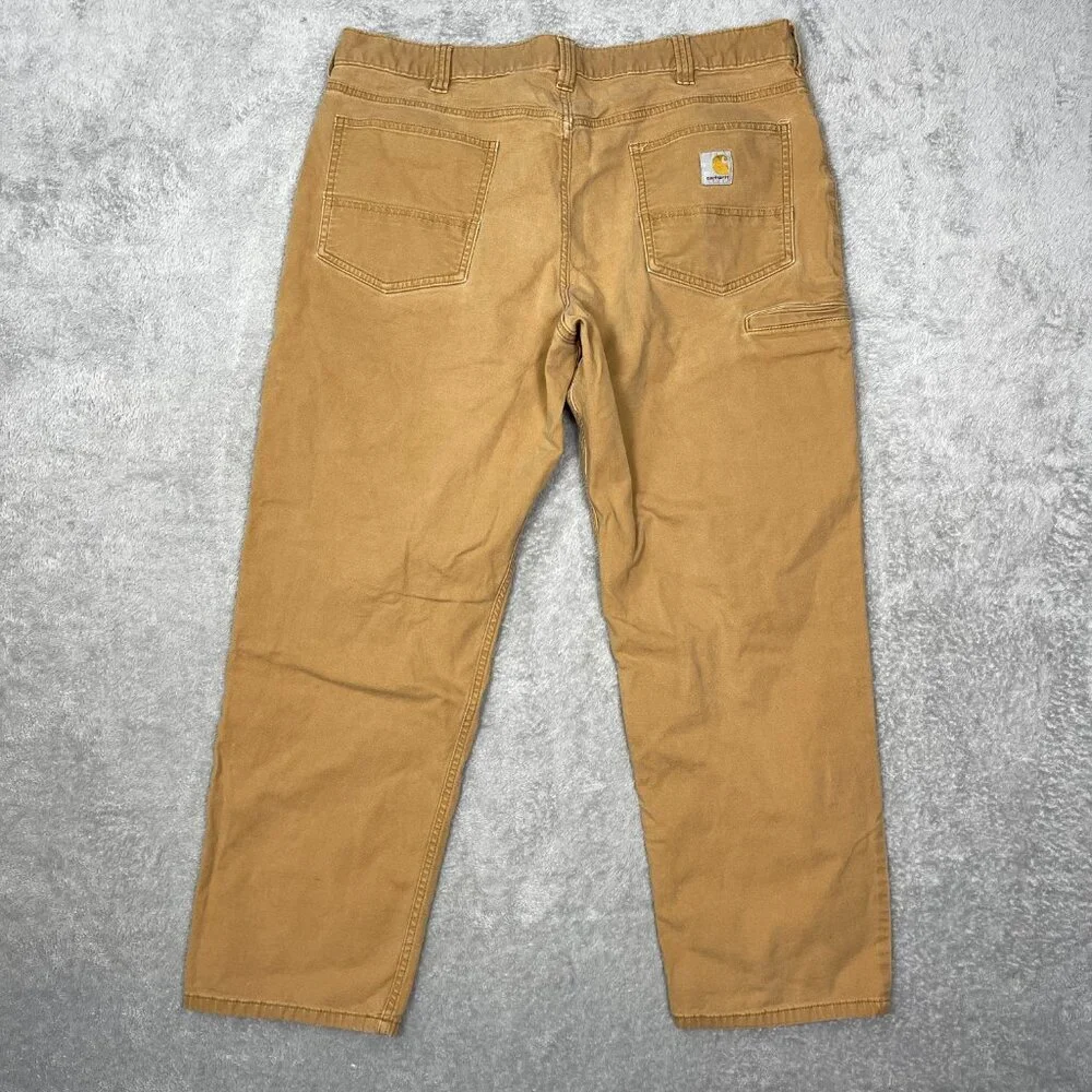 Carhartt Relaxed Fit Pants Men's 40 Brown Bn2517-m Rugged‎ Flex Canvas Workwear